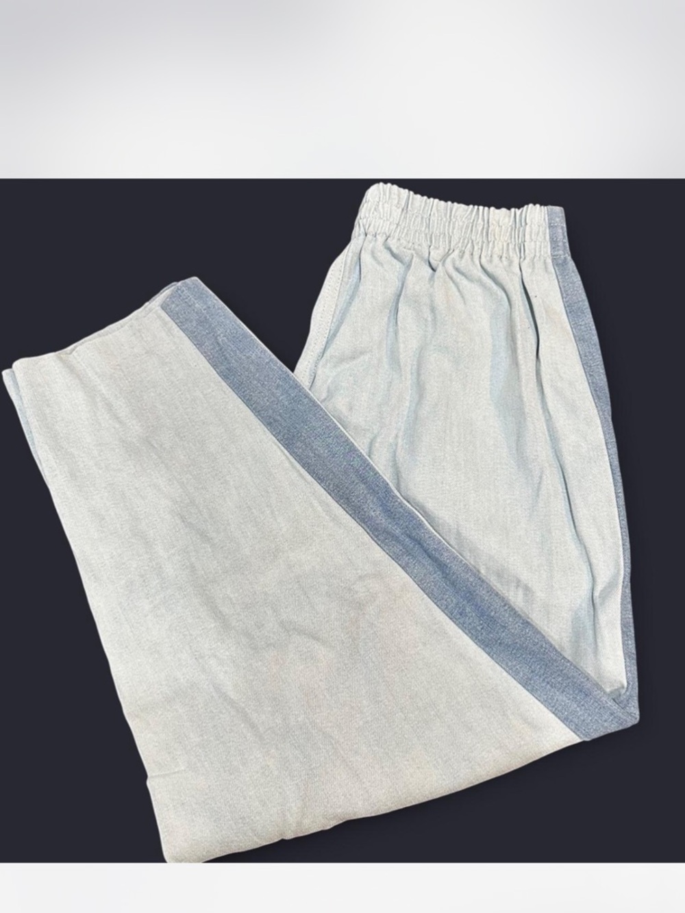 7 For All Mankind Light Wash Denim Joggers with Darker Side Stripe